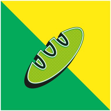 Ekmek Yeşil ve Sarı Modern 3d vektör simgesi logosu