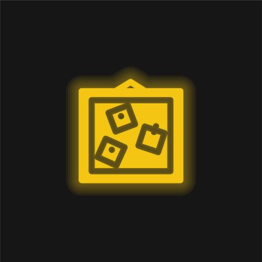 Tahta sarı parlak neon simgesi