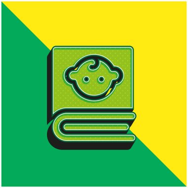 Book Green and yellow modern 3d vector icon logo clipart