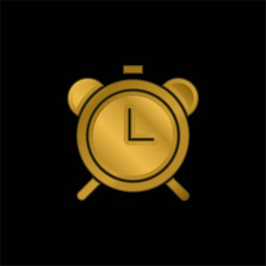 Alarm Saatleri altın kaplamalı metalik simge veya logo vektörü