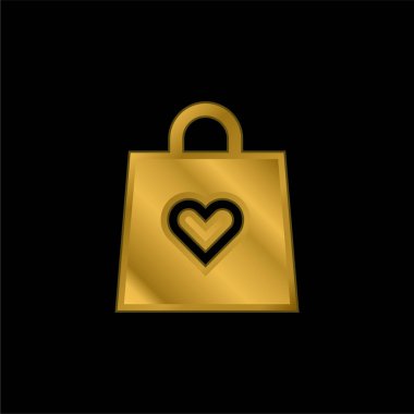 Altın kaplama metalik simge veya logo vektörü