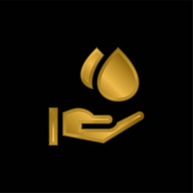 Kan bağışı altın kaplama metalik simge veya logo vektörü