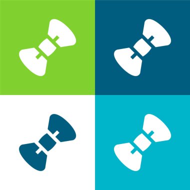 Baş Kravat Düz 4 renk minimal simge seti