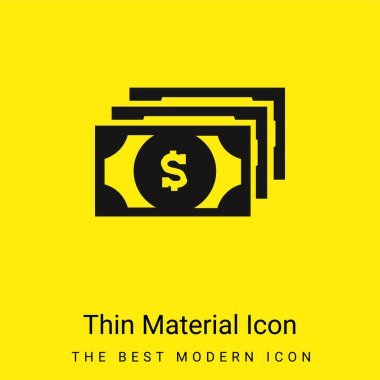Bills Of Dollars minimal bright yellow material icon clipart