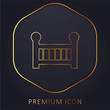 Baby Cot altın çizgisi prim logosu veya simgesi