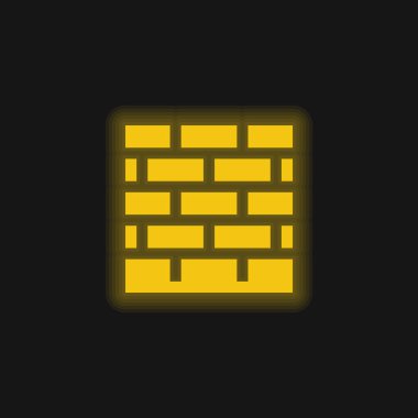 Brickwall sarı parlak neon simgesi