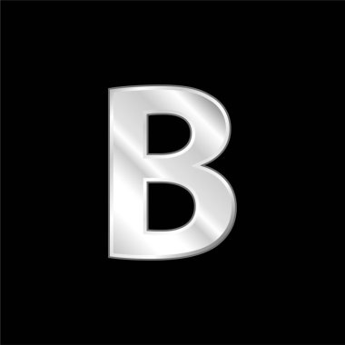 B harfinin Kalın Düğmesi Sembol gümüş kaplama metalik simge