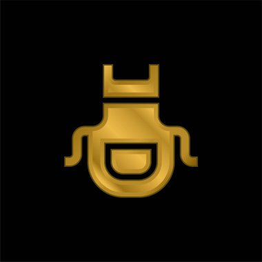 Önlük altın kaplama metalik simge veya logo vektörü