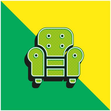 Koltuk Yeşil ve Sarı Modern 3D vektör simgesi logosu