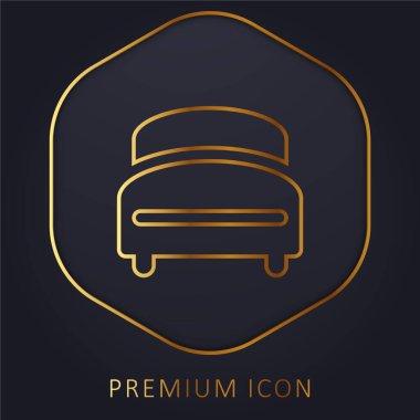 Yatak altın çizgisi prim logosu veya simgesi