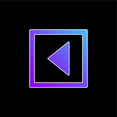 Arka Üçgen Ok Kare Tuş Çizgisi Mavi Gradyan vektör simgesi