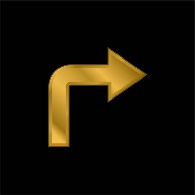 Ok Açısı Sağa Dönüyor Altın kaplama metalik simge veya logo vektörü