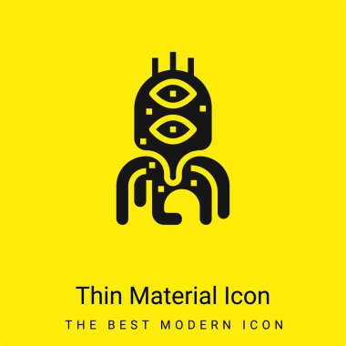 Alien minimal bright yellow material icon clipart