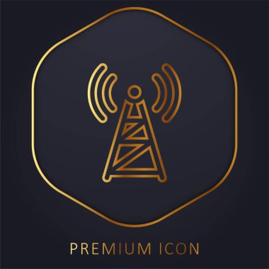 Anten altın çizgi prim logosu veya simgesi