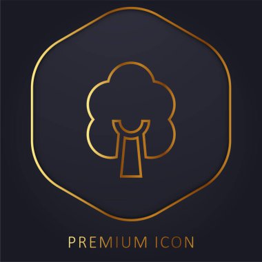 Birch Tree golden line premium logo or icon clipart