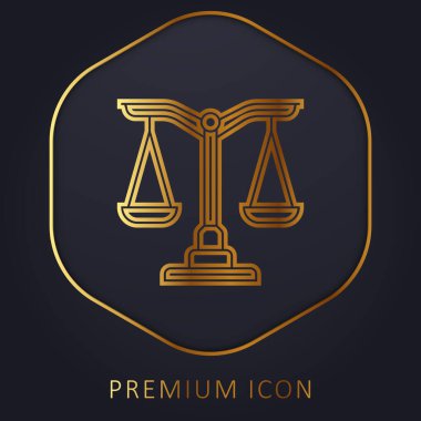 Altın çizgi prim logosu veya simgesi dengesi