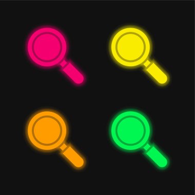 Etkin dört renk parlayan neon vektör simgesi
