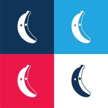 Muz Sosyal Logosu mavi ve kırmızı en az dört renk simgesi