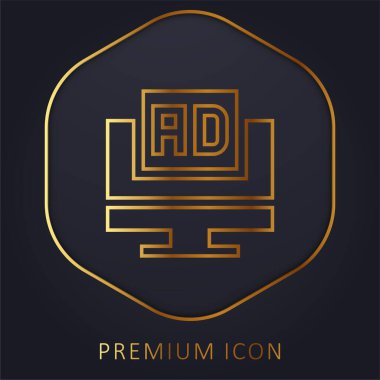 Advertisements golden line premium logo or icon clipart