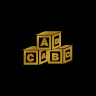 ABC Küpler altın kaplama metalik simge veya logo vektörü