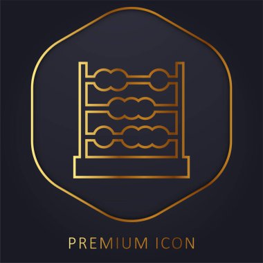 Abaküs altın çizgi prim logosu veya simgesi