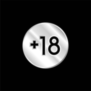 +18 gümüş kaplama metalik simge
