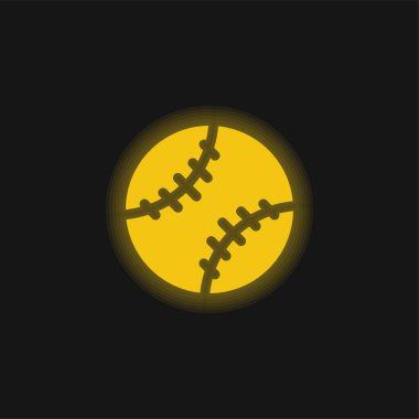 Beyzbol sarısı parlayan neon simgesi