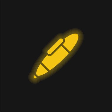 Büyük Kalem Sarı Parlayan Neon simgesi