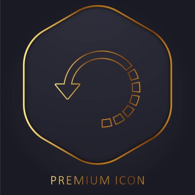 Arrow Circle With Half Broken Line golden line premium logo or icon clipart