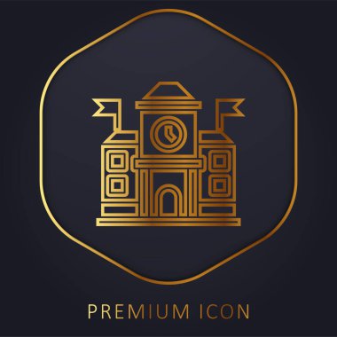 Academy golden line premium logo or icon clipart