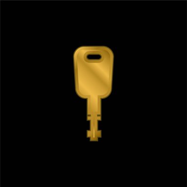 Black Modern Key Shape altın kaplama metalik simge veya logo vektörü
