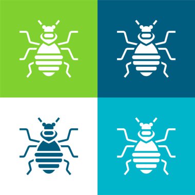 Bedbug Flat four color minimal icon set clipart