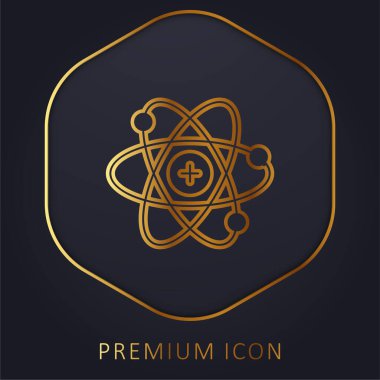 Atom altın çizgisi prim logosu veya simgesi