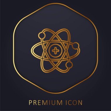 Atom golden line premium logo or icon clipart