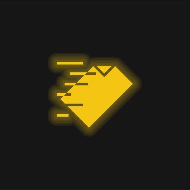 Arşiv sarı parlak neon simgesi