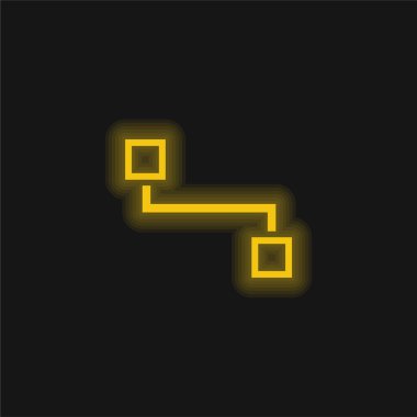 İki Karenin Blok Şeması Özeti Sarı parlak neon simgesi