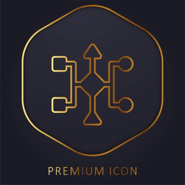 Algoritma altın çizgi prim logosu veya simgesi