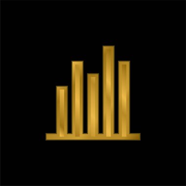 Çubuk altın kaplama metalik simge veya logo vektörü