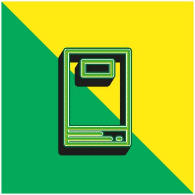 Kitap Yeşil ve Sarı Modern 3D vektör simgesi logosu