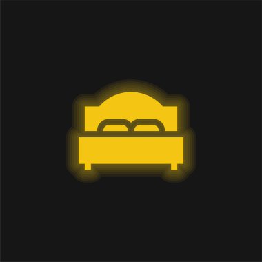 Yatak sarısı parlak neon simgesi