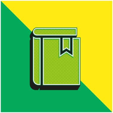 Kitap Yeşil ve Sarı Modern 3D vektör simgesi logosu