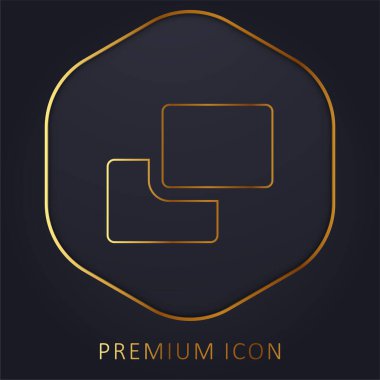 Arkaplan altın çizgi premium logosu veya simgesi