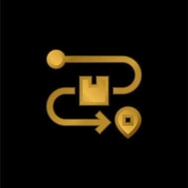 Kutu altın kaplama metalik simge veya logo vektörü