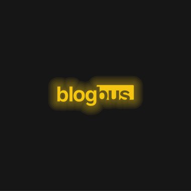 Blogbus Logosu sarı parlayan neon simgesi