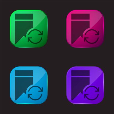 Yer imi dört renkli cam simge simgesi