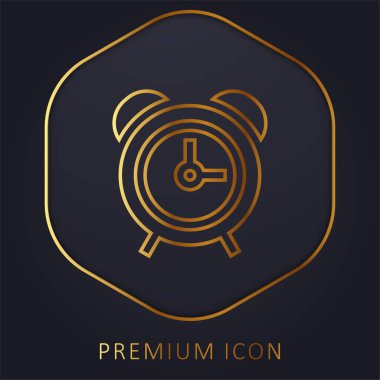 Alarm Saati altın çizgi premium logosu veya simgesi