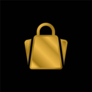 Altın kaplama metalik simge veya logo vektörü