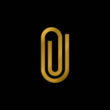 Eklenti altın kaplama metalik simge veya logo vektörü