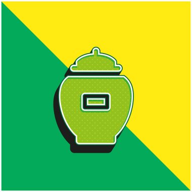 Kül yeşili ve sarı modern 3d vektör simgesi logosu