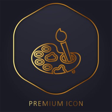 Sanat altın çizgisi premium logosu veya simgesi